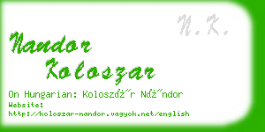 nandor koloszar business card